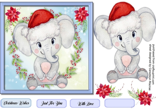 Elephants Christmas Hat