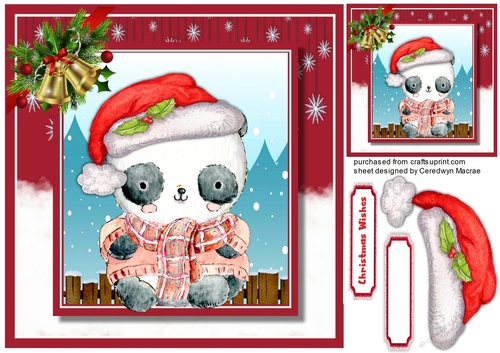 Pandas Christmas Hat