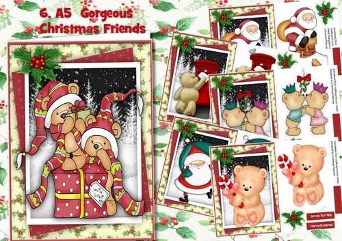 6, Gorgeous a5 Cards , Christmas Friends