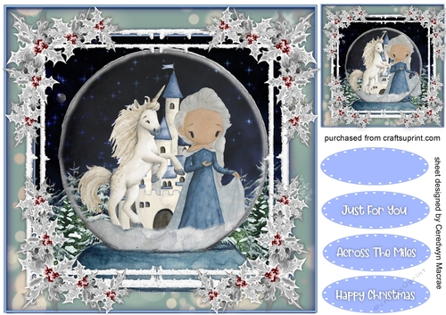 Beautiful Snow Queen and Unicorn