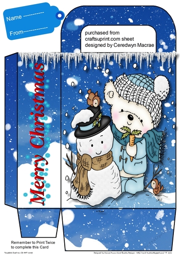 Beautiful Gift Bag ,Snowman and Ted
