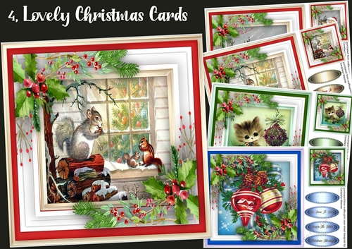 4 Lovely Christmas Cards 