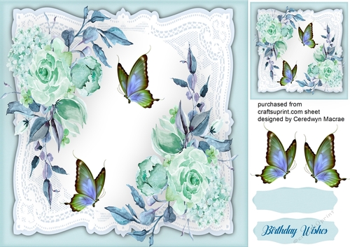 Bohemian Roses and Blue Butterflys