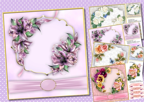 4, Gorgeous Flower Cards 