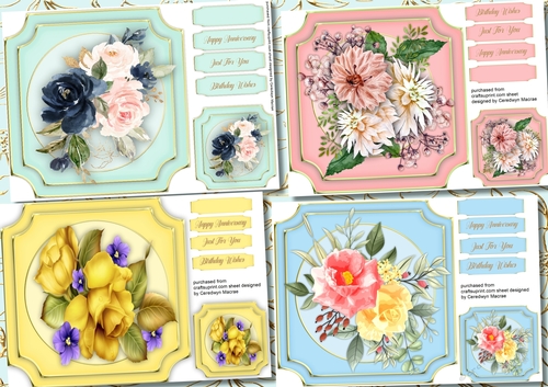 4, Beautiful Cards Gorgeous Roses
