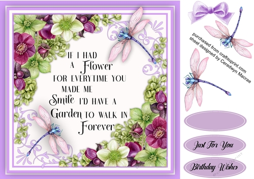 Beautiful Hellebore and Dragonflys 