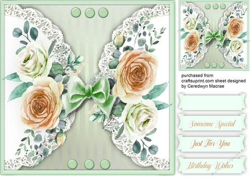 Autumn Roses on Double Lace