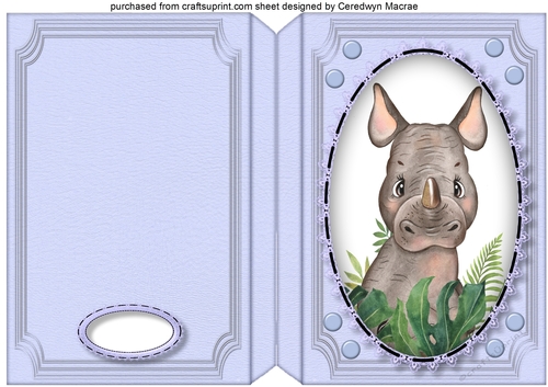 Print and Fold , Safari Rhino