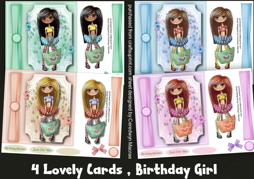 4, Lovely Cards , Birthday Girl