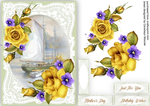 Lovely Water scene and Roses 