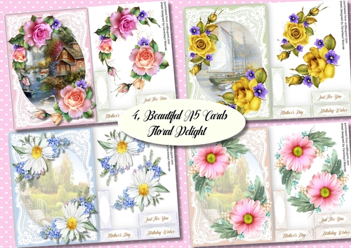 4, Beautiful A5 , Card Floral Delight