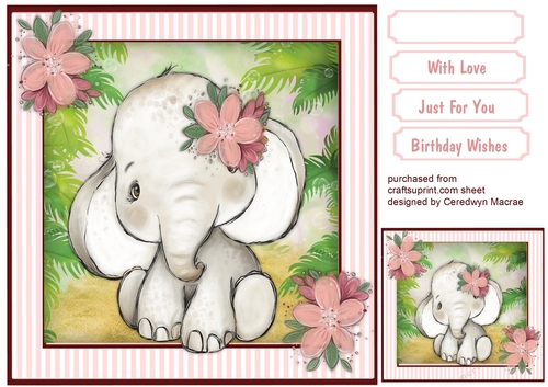 Gorgeous Baby Elephant  with Flower 