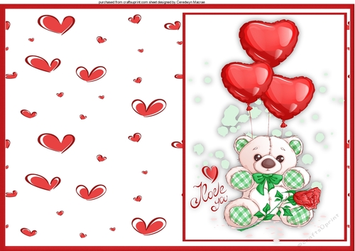 A5 Print and Fold I Love You