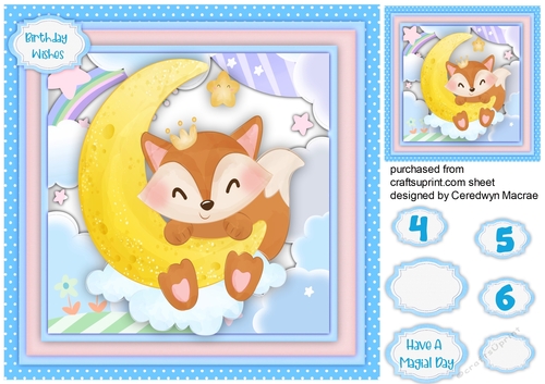 Beautiful Fox on the Moon