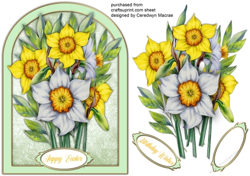 Beautiful Shaped Daffodil Card