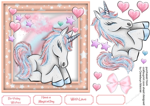 Beautiful Unicorn and Stars  3
