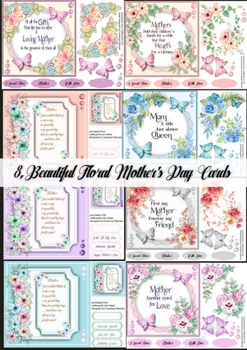 8, Beautiful Floral Mothers Day Cards 