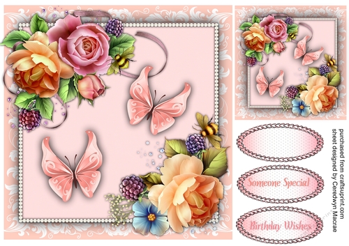 English Roses  and Butterflys