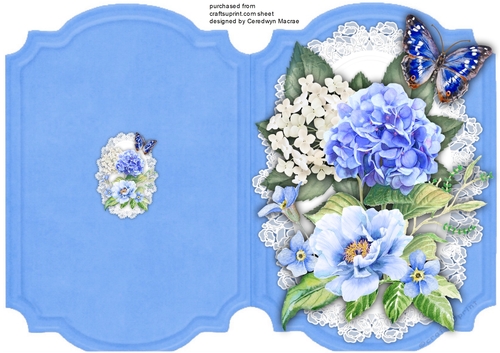 Quick Print and Fold Blue Roses