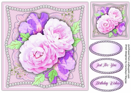 Lilac Roses and Pearls