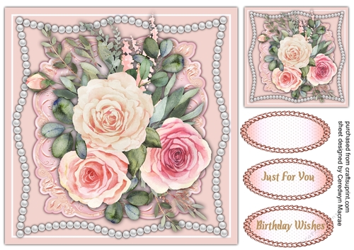 Pink  Roses and Pearls