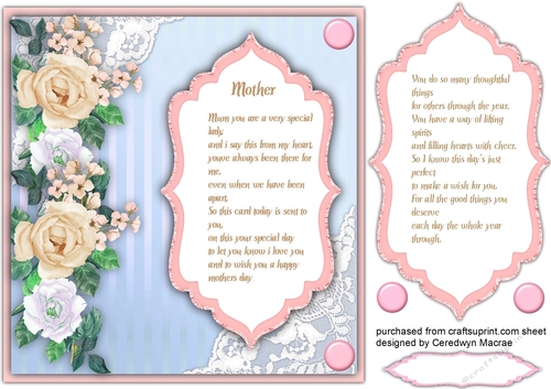 Mothers Day or Birthday Greeting