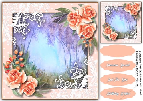 Peach Roses and Lace 