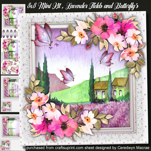 8x8 Mini Kit , Lavender Fields and Butterflys 