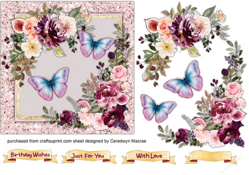 Beautiful Lilac roses and Butterflys 