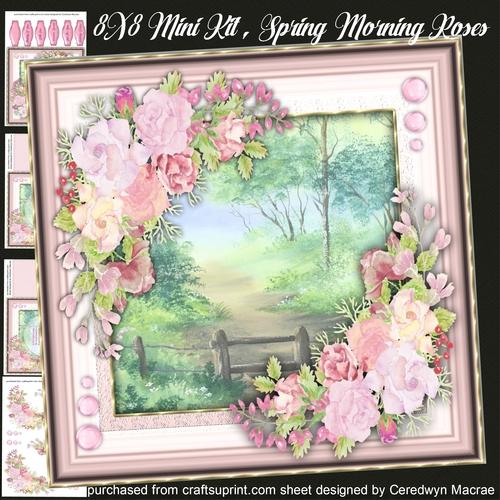 8x8 Mini Kit, Spring Morning Roses 