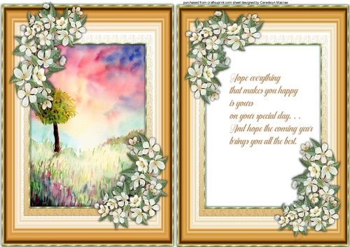 A5, Card and Insert, Cream Blossom 