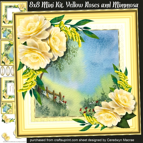 8x8 Mini Kit, Yellow Roses and Mimosa 
