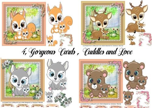 4, Gorgeous Cards  , Cuddles and Love  