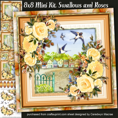 8x8 Mini Kit, Swallows and Roses 