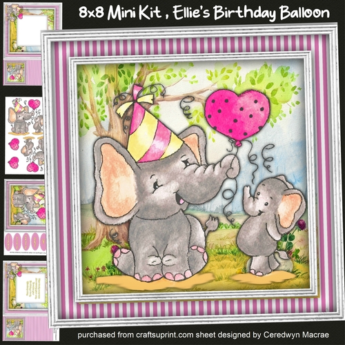 8x8 Mini Kit, Ellies Birthday Balloon