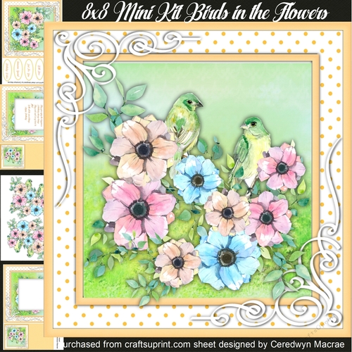 8x8 Mini Kit, Birds in the Flowers