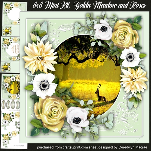 8x8 Mini Kit, Golden Meadow and Roses 