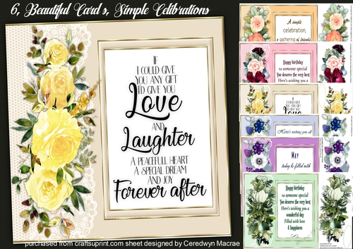 6, Beautiful Cards , Simple Celebrations