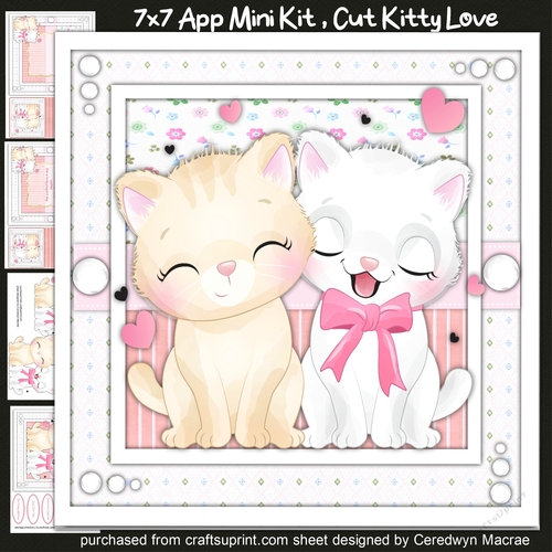 7x7 app Mini Kit, Cute Kitty Love 