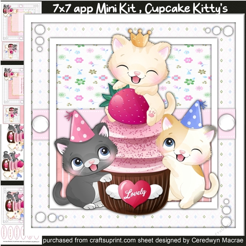 7x7 app Mini Kit, Cupcake Kittys 