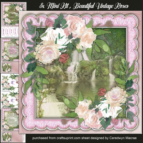 8x8 Mini Kit, Beautiful Vintage Roses