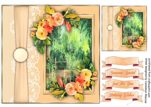 7x7  Beautiful  Scene and Ribbon Wrap