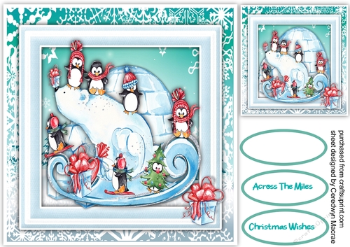 8x8 Penguins Christmas Slide