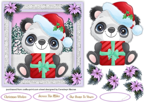 Gorgeous Christmas Panda 7x7 