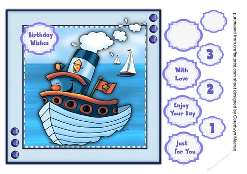 Billys Blue Tugboat 7x7 