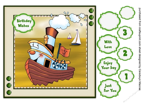 Billys Brown Tugboat 7x7 