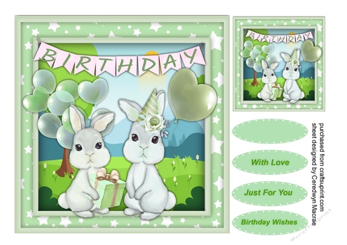 Rabbites Woodland Party 7x7
