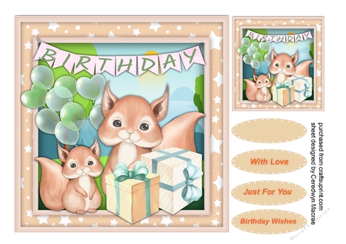 Squirrels Woodland Party 7x7