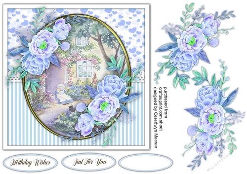 7x7 Beautiful Blue Roses
