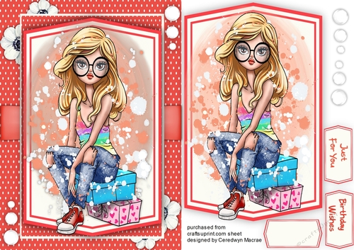 A5 , Girl on a Birthday Box
